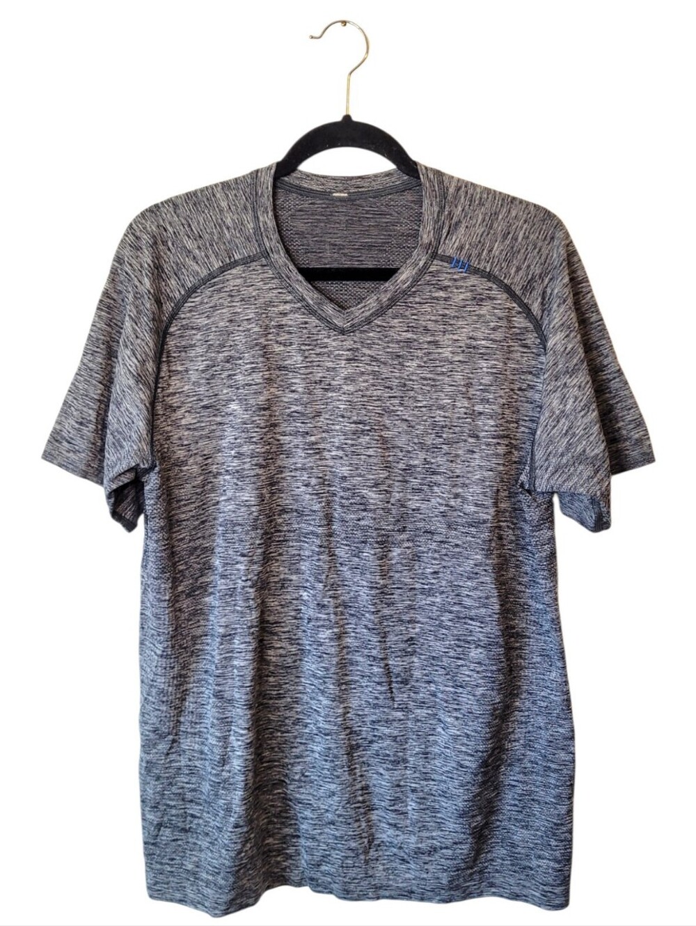 Lululemon Men's Heather Gray V-Neck Performance Shirt Size L